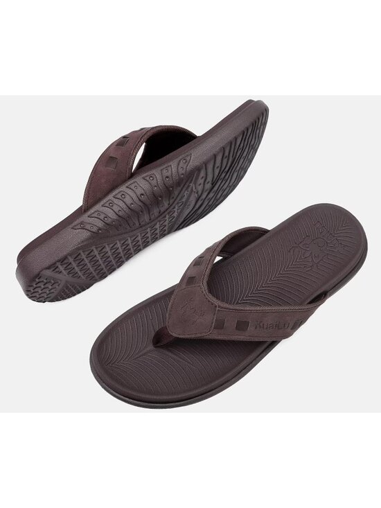 Men\'s Dark Brown Sport Flip Flops Comfort Orthotic Thong Sandals Arch Support